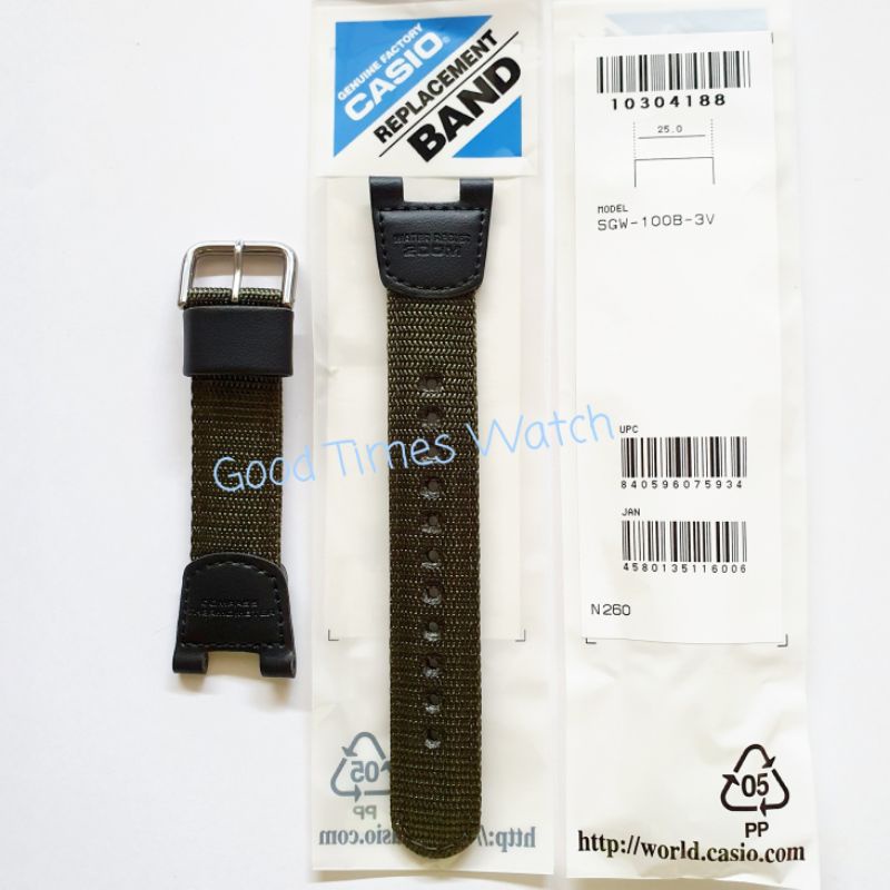 CASIO SGW-100B-3V SGW 100B SGW 100 CASIO ORIGINAL STRAP