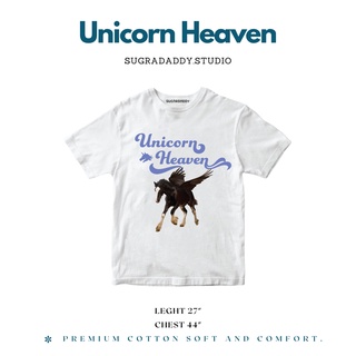 เสื้อยืด OVERSIZE - สี White สกรีนลาย Unicorn Heaven