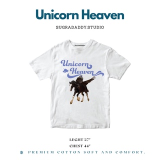 เสื้อยืด OVERSIZE - สี White สกรีนลาย Unicorn Heaven