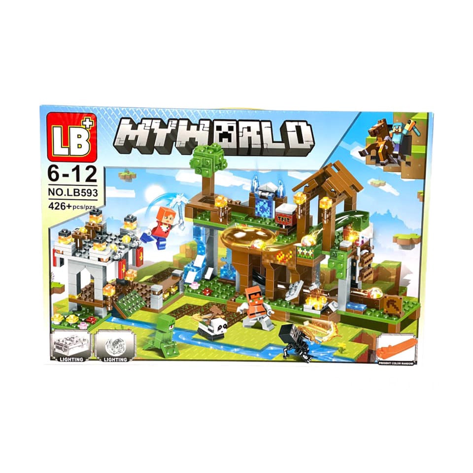 NONLEGO MINECRAFT MY WORLD ชุดปริศนาพื้นที่เล่นกลิ้ง 426 ชิ้นส่วน Lb593