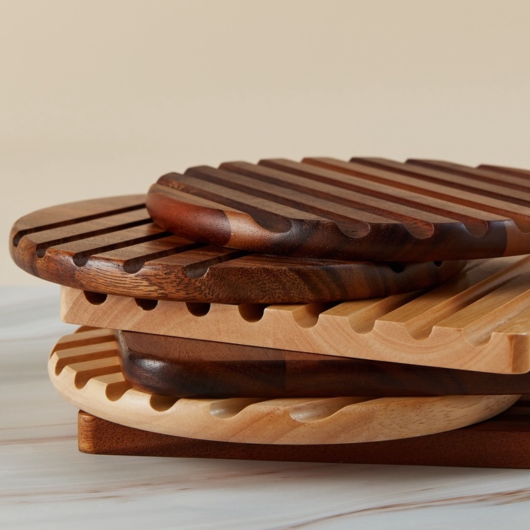 BILLI DESIGN [TRIVET] ที่วางของร้อนไม้ยางพารา ไม้จามจุรี