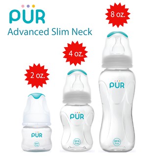 🔥 ลดแรง 🔥 ขวดนม Advanced Slim Neck *พร้อมวาล์ว Pro-Flo มี แอร์วาว์ล* ขนาด 2/4/8 ออนซ์ ⚠️ของแท้ 100%⚠️ ยี่ห้อ PUR