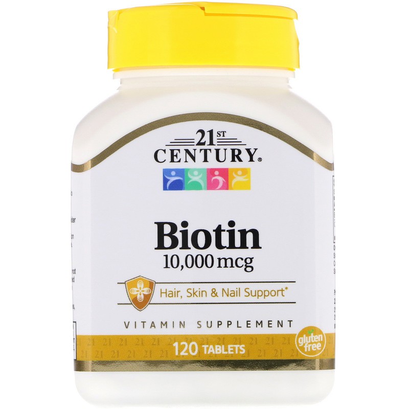 พร้อมส่ง!!! 21st Century, Biotin, 10,000 mcg, 120 Tablets