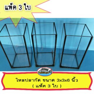 โหลปลากัดขนาด 3x3x6 นิ้ว ชุด 3 ใบ หนา 3 มิล