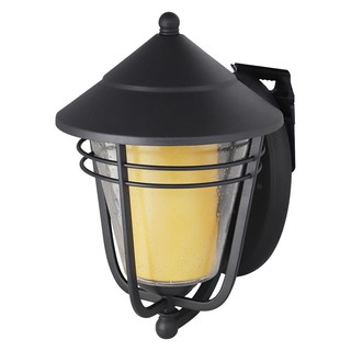 Outdoor branch lights OUTDOOR WALL SCONCE L&amp;E 36-01724 METAL/GLASS COUNTRY BLACK External lamp Light bulb ไฟกิ่งภายนอก ไ