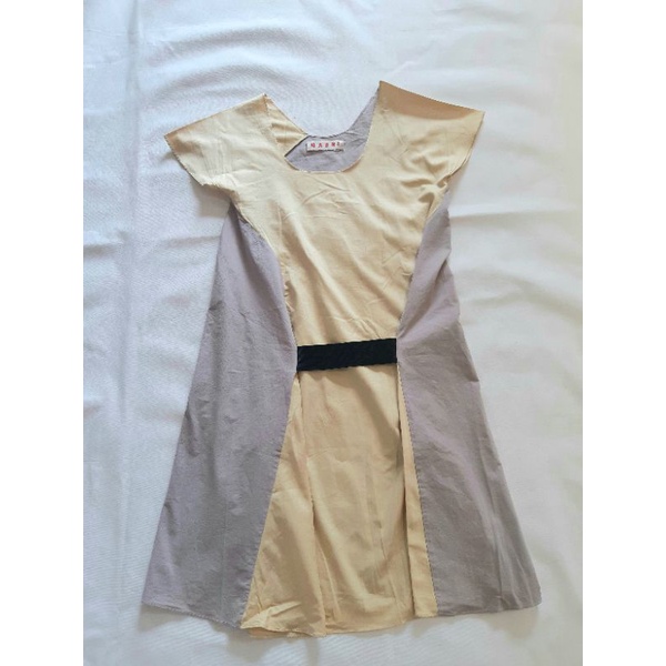 MARNI dress เดรสสีน้ำตาลออ่น และเหลือง ของแท้ มือสอง