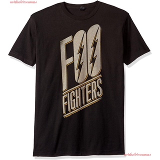 Foo Fighters Slanted Logo Soft T-Shirt, Black, Large Foo Fighters ฟูไฟเตอส์ วงร็อค เสื้อยืดผู้หญิง เสื้อยืดผู้ชาย เสื้อย