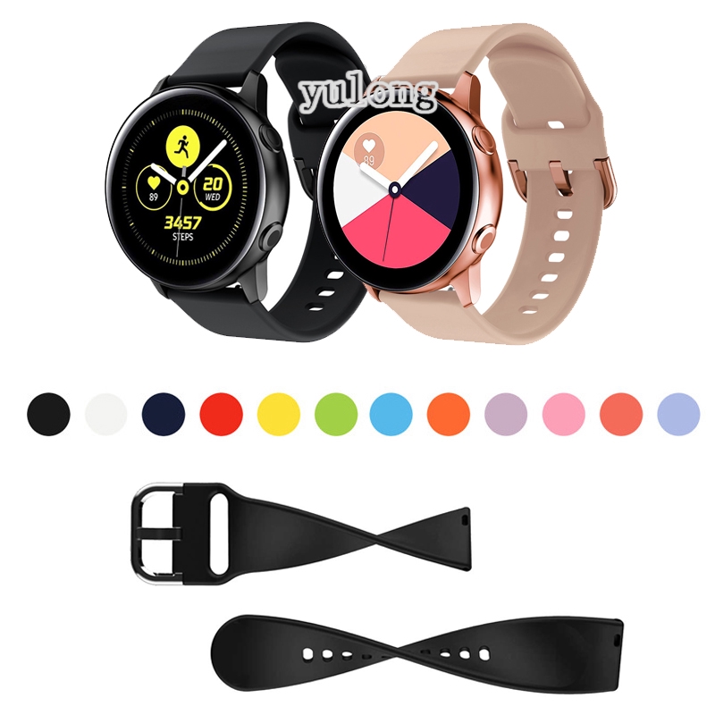 20 มม.ซิลิโคนสําหรับนาฬิกา Samsung Galaxy FE 7 6 5 4 /Active 2 /Watch5 Pro/Watch6/watch4 classic 42 มม.46 มม.40 มม.44 มม.43 มม.47 มม.กีฬาเปลี่ยนสายรัดข้อมือ