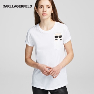 Karl Lagerfeld - IKONIK KARL POCKET TEE เสื้อยืดผู้หญิง