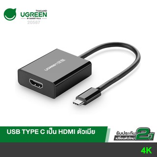 UGREEN รุ่น 40273 หางหนู Type C to HDMI Adapter รองรับ 4K, Extend Mode และ Mirror Mode