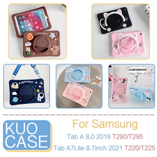 เคสซิลิโคน ลายการ์ตูน หมุนได้ 360 องศา สําหรับ Samsung Tab A7 Lite 2021 T220 T225 Tab A 8.0 2019 T290 T295