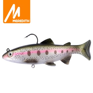 MEREDITH 1 ชิ้น Fishing Baits เหยื่ออ่อน  ปลาเทราท์ 12 ซม. หัว PVC ตกปลานุ่ม Lures ว่ายน้ำประดิษฐ์เหยื่อ