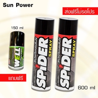 LUBE71 SPIDER Twin Set สเปรย์น้ำมันใยหล่อลื่นโซ่ ขนาด 600 เซ็ตคู่ 2 กระป๋อง แถม WELL 150ml