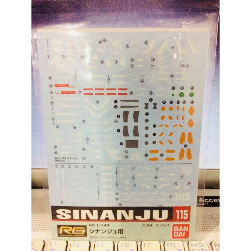 GUNDAM DECAL115 RG 1/144 SINANJU