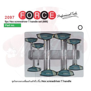 FORCE No.2097 ไขควงหกเหลี่ยม ชุดไขควง หกเหลี่ยม 9pc Hex screwdriver T handle set (MM)