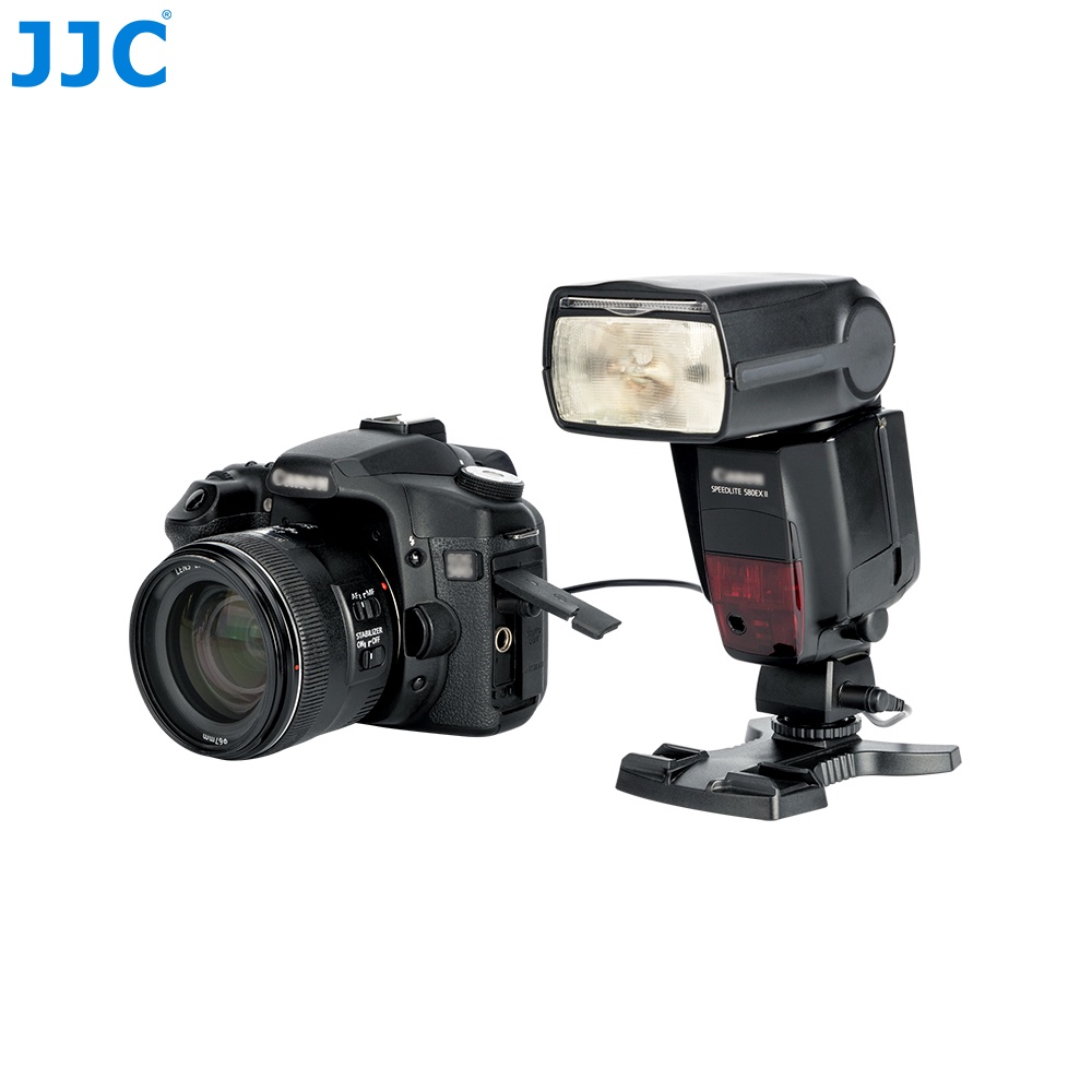 JJC JSC-8 อะแดปเตอร์ รองเท้าร้อน Hot Shoe ของกล้องอเนกประสงค์พร้อมพอร์ตเชื่อมต่อซิงค์ 3.5 มม. และ PC สำหรับกล้องที่ไม่มีขั้วต่อ Strobe ภายนอกไปยังแฟลชซิงโครทริกเกอร์, แสงขาวดำนอกกล้อง, ระบบ Strobe ของสตูดิโอ