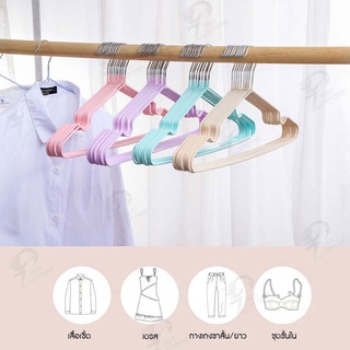 ร้านแนะนำ[ขายดี!!] ไม้แขวนเสื้อ ไม้แขวนสแตนเลส เคลือบซีลีโคนกันลื่น 2ขนาด ไม้แเขวนเสื้อเด็ก 30cm. ผู้ใหญ่40cm สีพาทเทลน่ารัก img 4