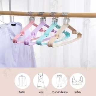 [โปรเด็ด!!ไม้แขวนเสื้อ] ไม้แขวน สแตนเลส เคลือบซีลีโคนกันลื่น 2ขนาด ไม้แเขวนเสื้อเด็ก30cm. ผู้ใหญ่40cm สีพาทเทล CC0