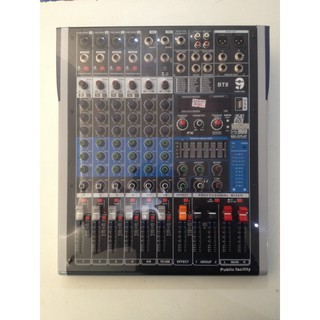 Mixer มิกเซอร์ เครื่องผสมสัญญาณเสียง audio-nine Hot Rock BT8 8 Channel USB Record MP3 Player EQ 3 Band Graphic EQ 7 Band