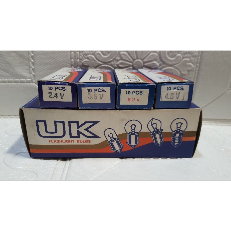 (10 หลอด) หลอดไฟฉาย ไส้หลอดไฟ หลอดไฟคาดหัว 2.4V/3.6V/3.8V/4.8V/5.2V/6.1V/6.2V