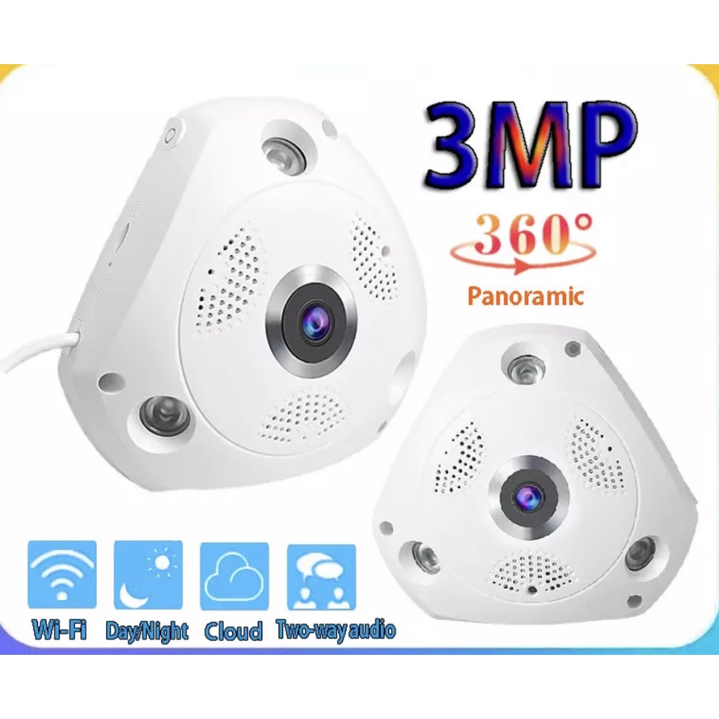 กล้องวงจรปิด HD360 องศา Camera VR Cam 3D 130VR IP CAMERA 3D Panoramic camera ใช้แอพ V380 Pro 360องศา พร้อมที่ชาร์จ