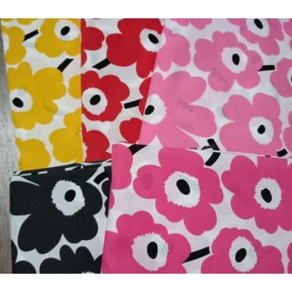 ผ้าtc ลายดอก marimekko 4 สี