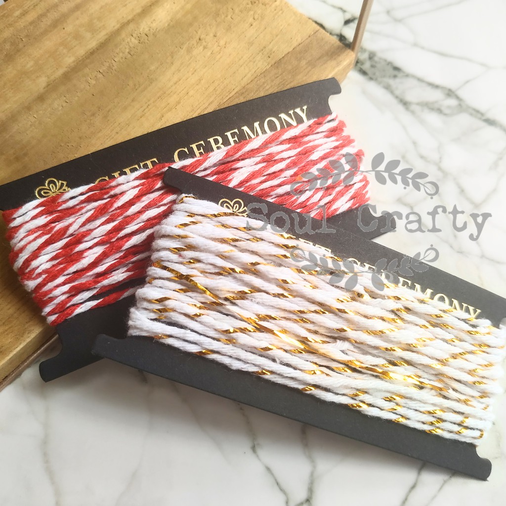 5m Red gold white twine, gift packaging twine, Chinese new year gift packing, gift packing accessori