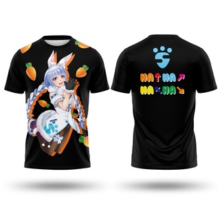 เสื้อยืดอนิเมะญี่ปุ่น Hime Anime Usada Pekora สีดำ