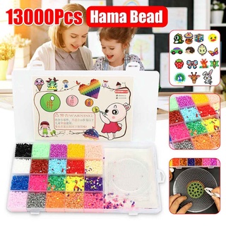 13000Pcs 2.6mm Perler Hama Beads Refill Pack 3 Pegboards Stater Kit Kids Crafts