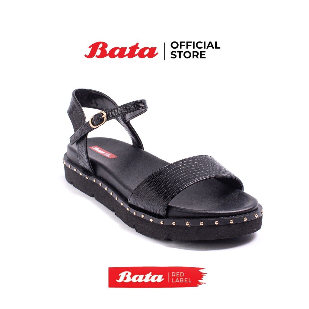Bata บาจา รองเท้ารัดส้น รองเท้าแตะ สูง 1 นิ้ว มีสายรัดส้นปรับขนาดได้ สำหรับผู้หญิง รุ่น Staycation  Vibes สีดำ 6606613