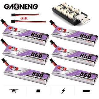 Gaoneng GNB 1S 4.35v 850mAh 60C/120C HV Lipo แบตเตอรี่ + เครื่องชาร์จพร้อมปลั๊ก GNB27 สำหรับ RC Quadcopter FPV Racing Dr