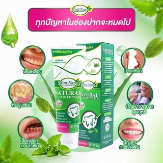 💥ถูกสุด💥สูตรชาโคล ยาสีฟันสมุนไพรมิ้นนภา ลดกลิ่นปาก ลดคราบหินปูน ปากหอมสุดชื่น