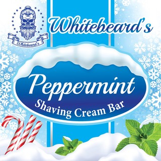 Whitebeard Mens Premium Peppermint Shaving Cream Soap Bar