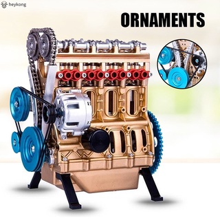 /HK/ Car Engine Home Decor Resin Simulation Mini 4-Cylinder Car Engine Model Small Collection Statue Ornament for Shelf Bar