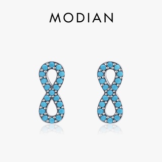 Modian ต่างหูสตั๊ด เงินสเตอร์ลิง 925 ประดับเทอร์ควอยซ์ธรรมชาติ ของขวัญวันวาเลนไทน์ สําหรับผู้หญิง