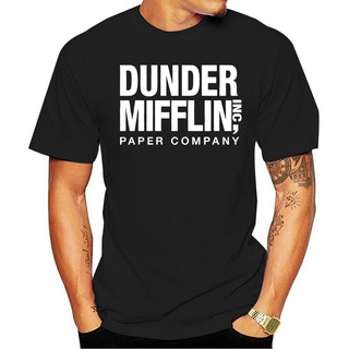 พิมพ์ลายวินเทจใหม่ เสื้อยืดแขนสั้น พิมพ์ลาย Dunder Mifflin Pr Inc The Office Tv Show แฟชั่นฤดูร้อน สําหรับผู้ชาย Pfneeg4