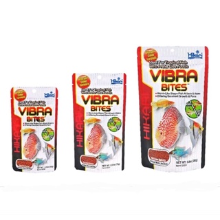 Hikari Tropical Vibra Bites อาหารปลาปอมปาดัวร์ เทวดา หมอแคระ อาหารปลากินเนื้อ เม็ดแท่งรูปหนอน ชนิดเม็ดจมช้า