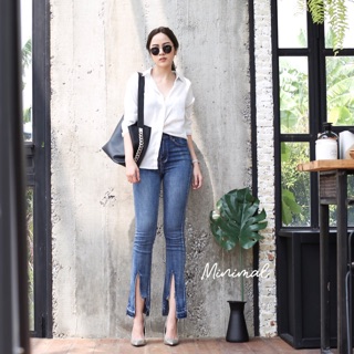 Korea frayed hems jeans