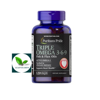 Puritans Pride Triple Omega 3-6-9 (Fish , Flax Oils) / 120 Softgels