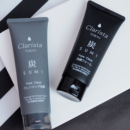 CLARISTA TOKYO CHARCOAL FACIAL FAOM & 2 IN 1 FACIAL FOAM โฟมล้างหน้า ล้างเมคอัพ ล้างเครื่องสำอางค์ สูตรชาโคล