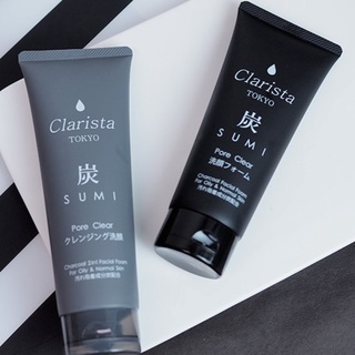 CLARISTA TOKYO CHARCOAL FACIAL FAOM &amp; 2 IN 1 FACIAL FOAM โฟมล้างหน้า ล้างเมคอัพ ล้างเครื่องสำอางค์ สูตรชาโคล