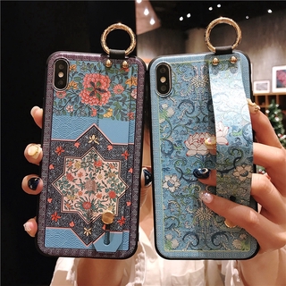 เคสซิลิโคนนิ่ม ลายดอกไม้ พร้อมสายคล้องมือ สําหรับ Vivo Y91 Y93 Y95