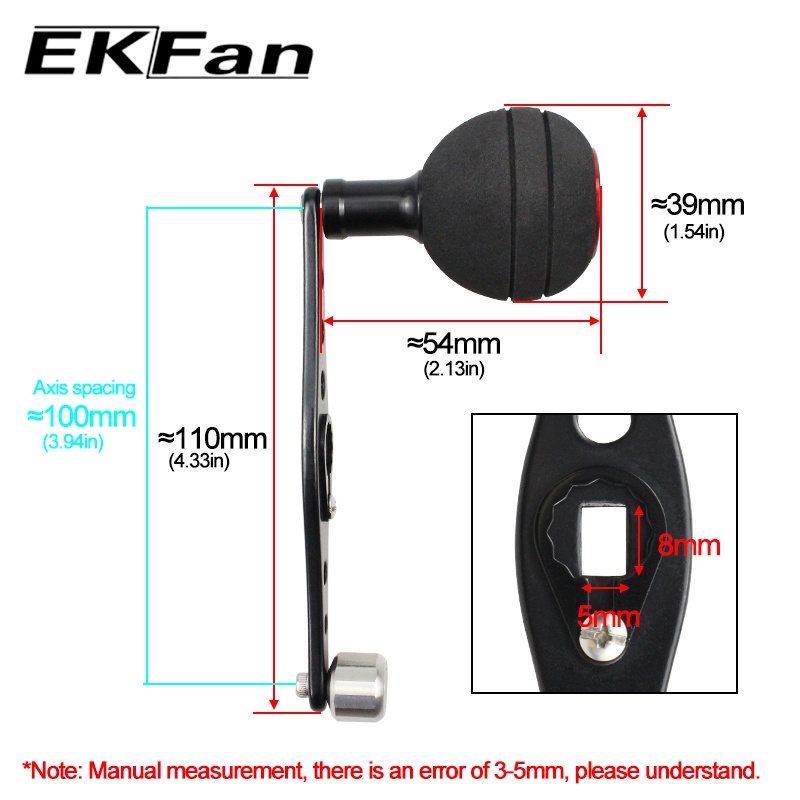 EKfan สําหรับ 8x5mm 7x4mm daiwa abu Shimano ตกปลาม้วนจับความยาว 110 มม. พอดี Baitcasting ล่อม้วน - รูปที่ 6