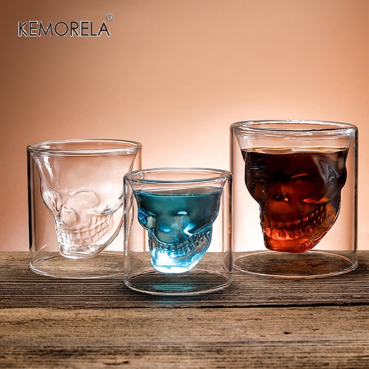KEMORELA แก้วกาแฟแก้วใสสองชั้น สำหรับเครื่องดื่มร้อนและเย็น ดีไซน์มินิมอล