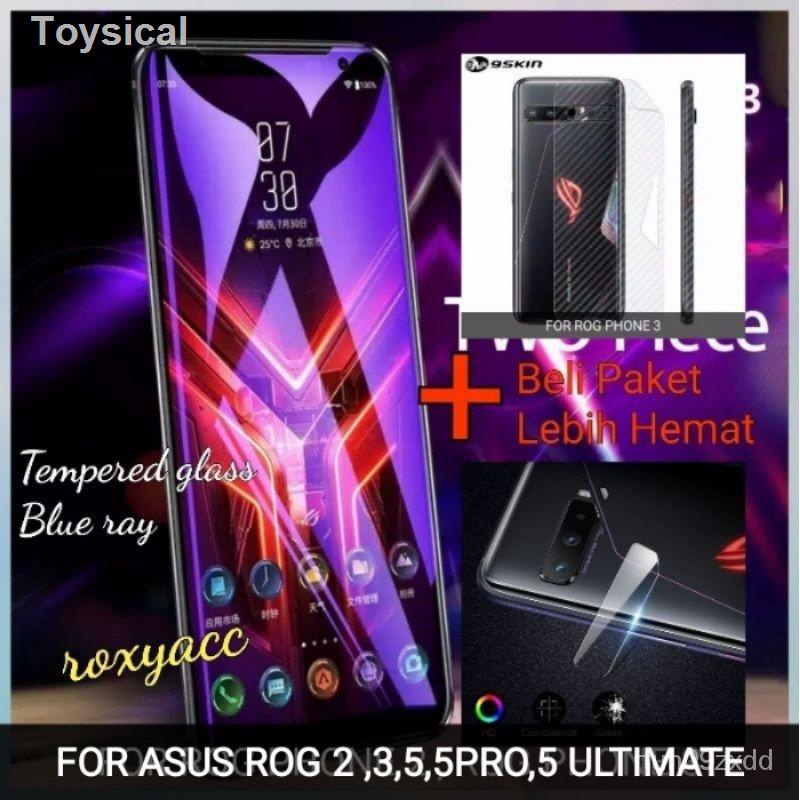 ☈vU4m Asus rog PHONE 5.5 pro 5.5 ultimate, rog 3, 2 TEMPERED GLASS BLUE RAY ANTI Scratch Camera + GA