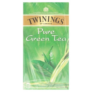 🔥ยอดนิยม!! ทไวนิงส์ เพียว กรีน ที ชาเขียวชนิดซอง 2กรัม x 25 ซอง Twinings Pure Green Tea 2g x 25 Teabags