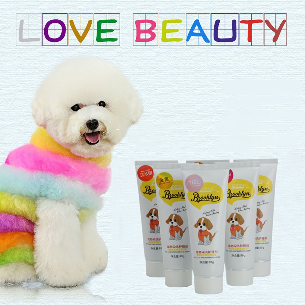 80g สัตว์เลี้ยงสุนัขแมวสัตว์สีผม Dyestuffs ย้อม Pigment Agent อุปกรณ์