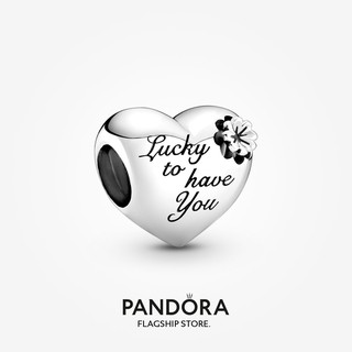 Pandora จี้รูปหัวใจโคลเวอร์ ของขวัญวันเกิด สําหรับสุภาพสตรี p615