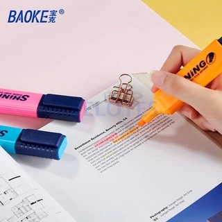ปากกาไฮไลท์ หัวตัดยี่ห้อ BAOKE MP-4904 ปากกาไฮไลท์ขนาดใหญ่ ขนาดหัวกว้าง5มิลลิเมตร มีให้เลือก 7สี