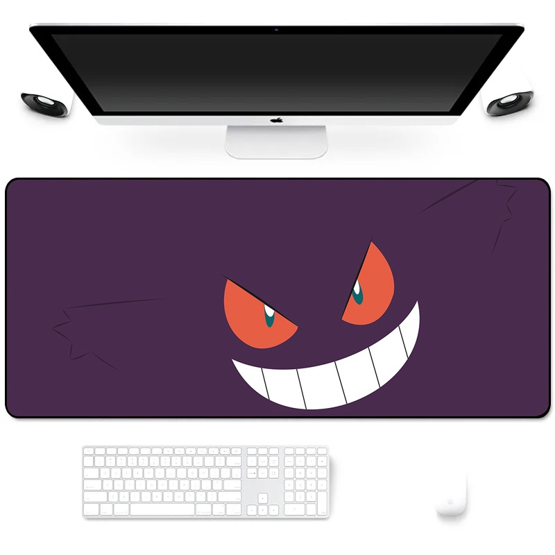 อะนิเมะ Pokemon Gengar Psyduck Anti-Slip ยางทนทานขนาดใหญ่เมาส์สําหรับเล่นเกมคอมพิวเตอร์ Gamer คีย์บอร์ด Mousemat สําหรับ PC โต๊ะ